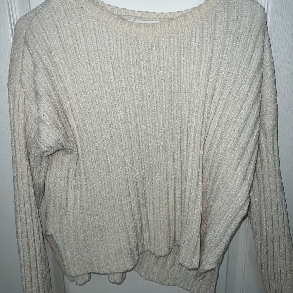 white crop sweater , so soft !!